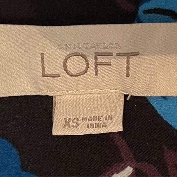 LOFT Bold Floral Print Career Office Work Shift Dress Women's NWOT Size XS - Picture 9 of 12